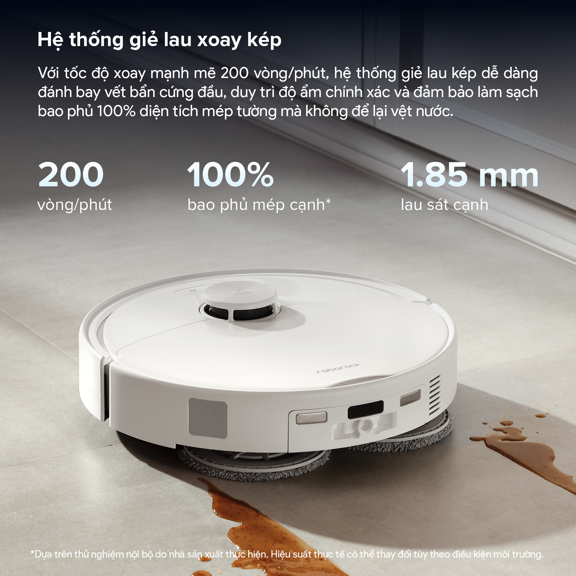 Robot hút bụi lau nhà Roborock Qrevo 2 Pro Roborock Qrevo 2 Pro hệ thống giẻ lau xoay kép